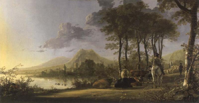 Aelbert Cuyp river landscape with horsemen and peasants china oil painting image